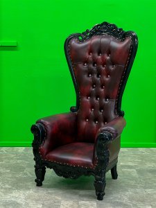 Burgundy high back throne